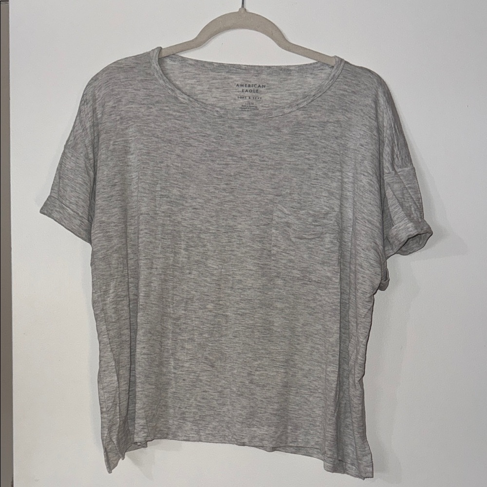 American Eagle Outfitters Light Gray Soft & Sexy T Shirt